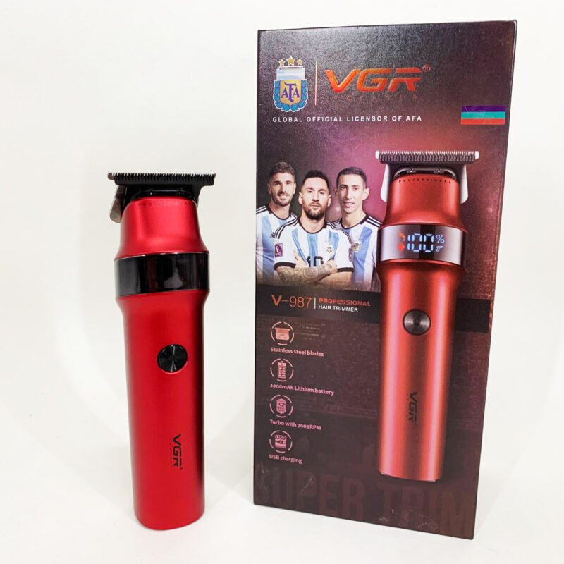 Машинка для стрижки волосся VGR V-987 RED — професійний тример для чоловіків з елегантним дизайном.
