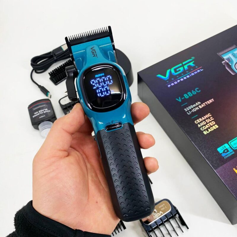 Машинка для стрижки акумуляторна VGR V-886C BLUE — досягайте ідеальних результатів легко.