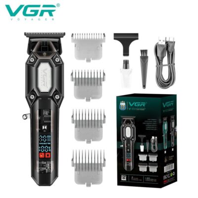Акумуляторна машинка для стрижки VGR V-900 з дисплеєм — точність та зручність у догляді за волоссям.