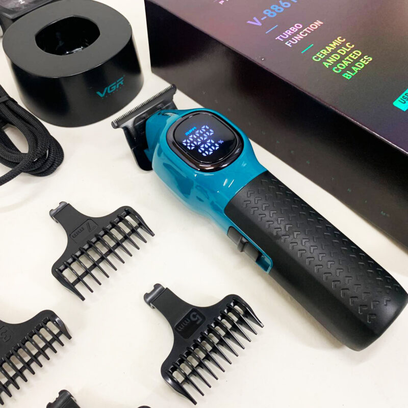 Тример VGR V-886T BLUE 8000RPM — професійна машинка для швидкої стрижки
