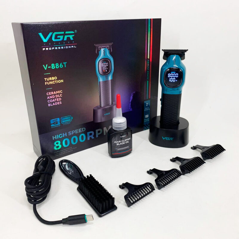 Тример VGR V-886T BLUE 8000RPM — професійна машинка для швидкої стрижки