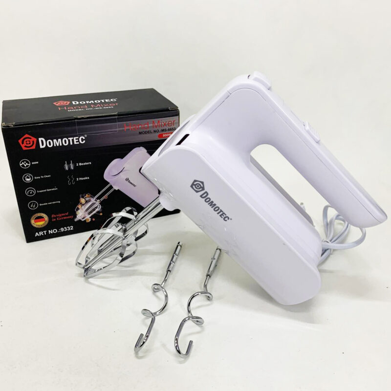 Ручний міксер Domotec R.6653W з насадками 5 швидкостей 800 Вт білий