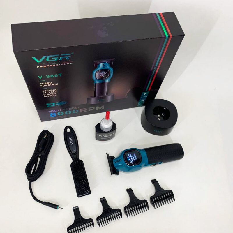 Тример VGR V-886T BLUE 8000RPM — професійна машинка для швидкої стрижки