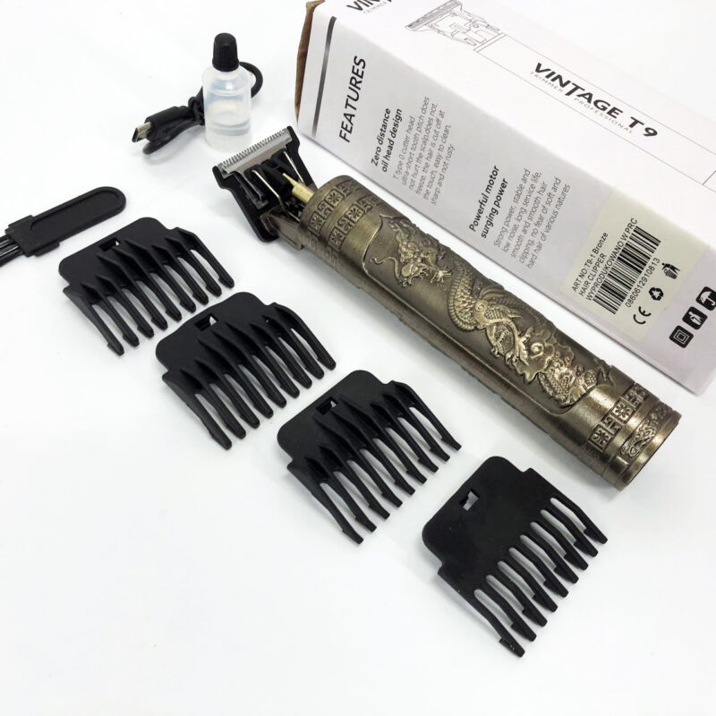 Машинка для стрижки волосся Vintage T9-1 BRONZE — створюйте ідеальні зачіски легко та швидко.