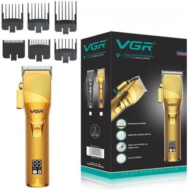 Акумуляторна машинка для стрижки волосся VGR V-280 з дисплеєм та насадками якісна.