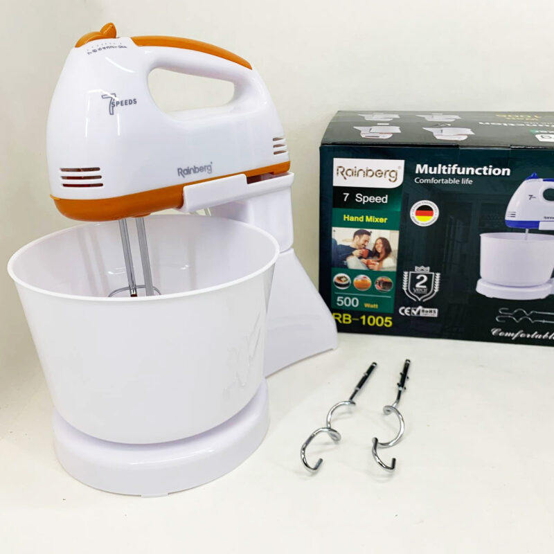 Миксер Rainberg RB-1005 500Вт з чашею 2 л — 7 скоростей для зручності використання.