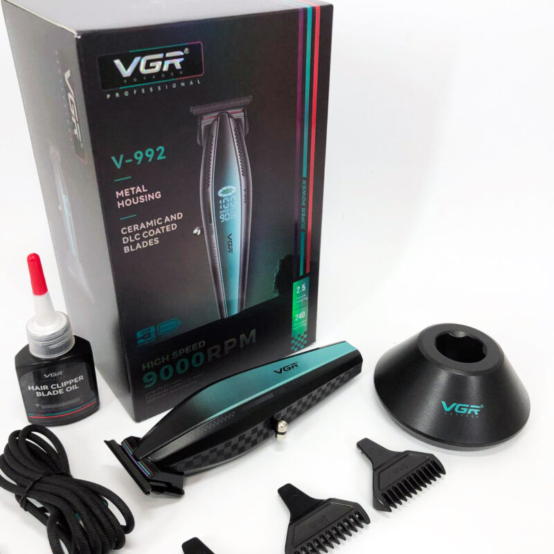 Машинка для стрижки волосся VGR V-992 GREEN з потужним мотором для професійних результатів.