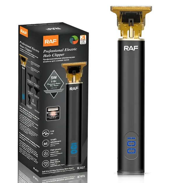 Тример RAF R.437 для стрижки волосся та бороди з акумулятором, що працює до 120 хвилин.