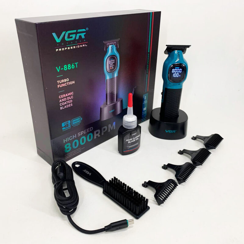 Тример VGR V-886T BLUE 8000RPM — професійна машинка для швидкої стрижки