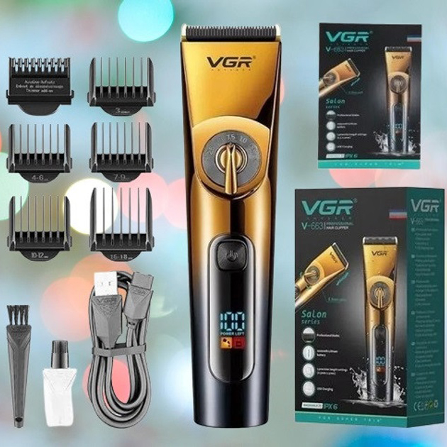 Професійна бездротова машинка для стрижки VGR V-663 — точність і зручність у кожному зрізі.