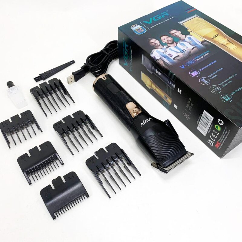 Акумуляторна машинка VGR V-280 з дисплеєм для професійної стрижки волосся