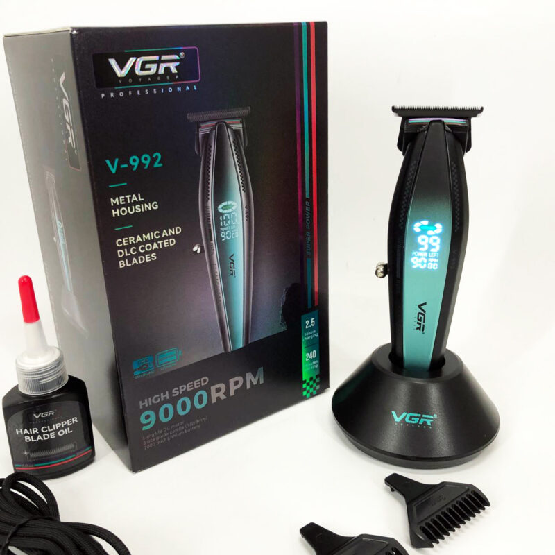 Машинка для стрижки волосся VGR V-992 GREEN з потужним мотором для професійних результатів.