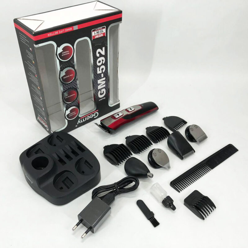 Машинка для стрижки GEMEI GM-592 10 в 1 для догляду за волоссям і бородою