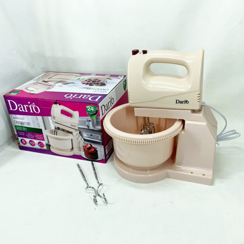 Миксер Dario DM3010B з чашею, 5 швидкостей і потужністю 300 Вт