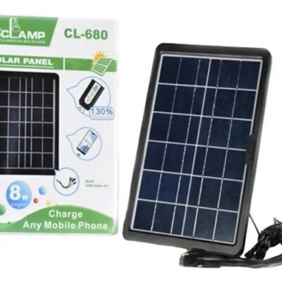 Сонячна панель CCLamp CL-680 Solar 8Вт зарядка для мобільних пристроїв 5В, потужність 8Вт, висота 27 см, ширина 19 см, вага 472 г.