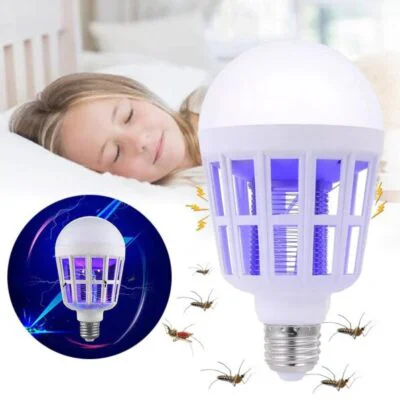 Світлодіодна лампа Mosquito Killer Lamp 15Вт для відлякування комарів з екологічним принципом роботи та 96% ефективності знищення комах.