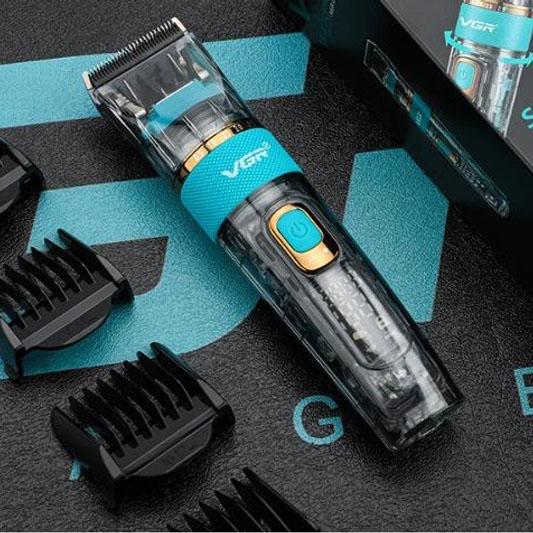 Машинка для стрижки волосся і бороди VGR V-695 з LED дисплеєм і вологозахистом IPX7