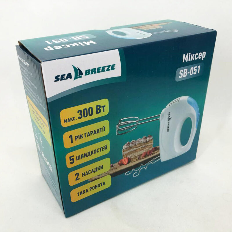 Миксер SeaBreeze SB-051 300 Вт — потужний ручний кухонний помічник для ефективного приготування страв