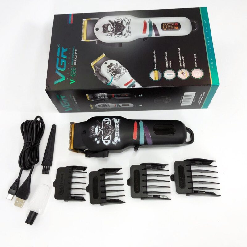 Машинка для стрижки волосся та бороди VGR V-699 з LED дисплеєм для професійного використання