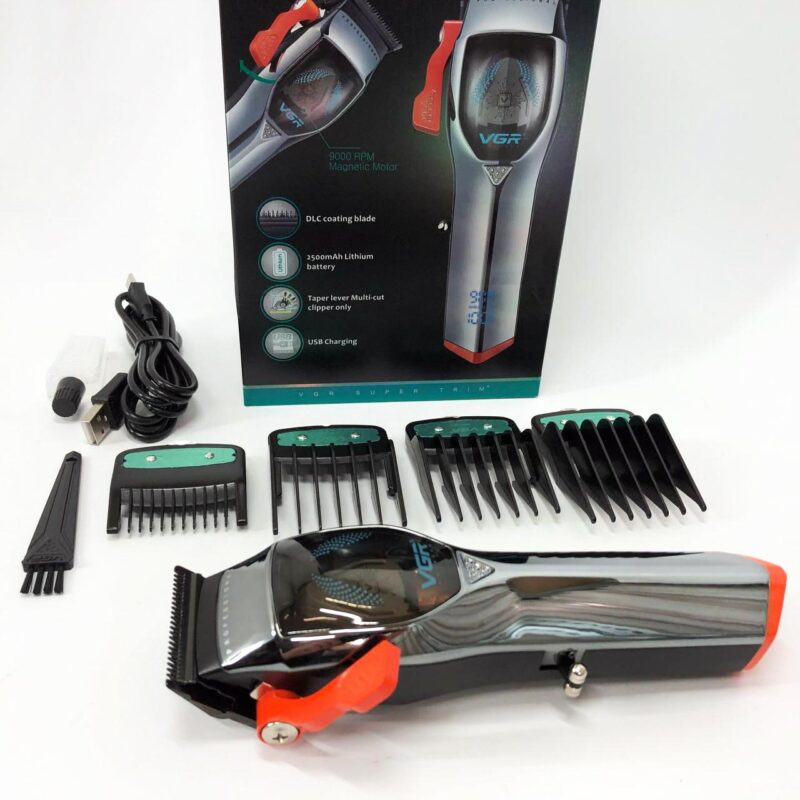 Машинка для стрижки волосся VGR V-647 з акумулятором та насадками для швидкої стрижки вдома.
