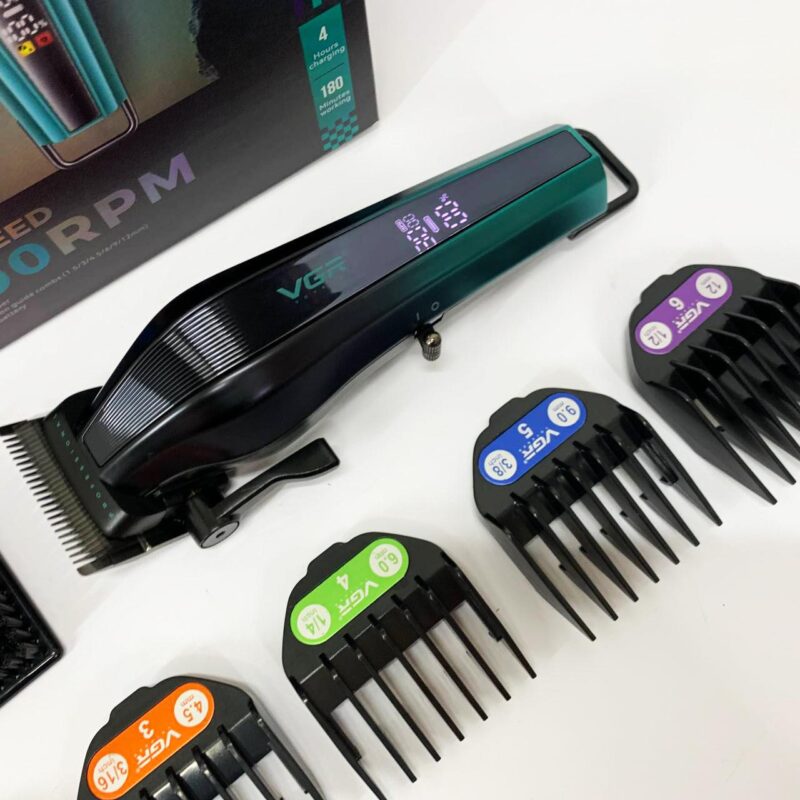 Акумуляторна машинка для стрижки VGR V-273 GREEN з високою потужністю для професійного використання