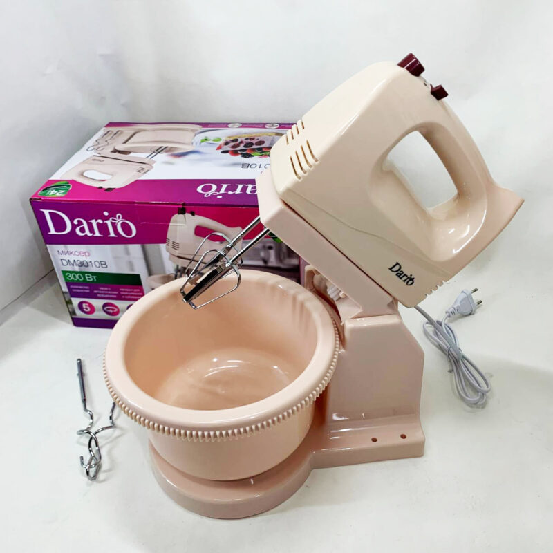 Миксер Dario DM3010B з чашею, 5 швидкостей і потужністю 300 Вт