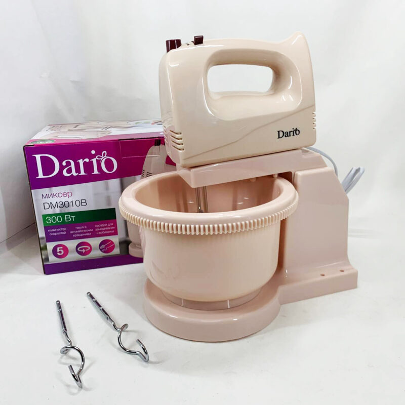 Миксер Dario DM3010B з чашею, 5 швидкостей і потужністю 300 Вт