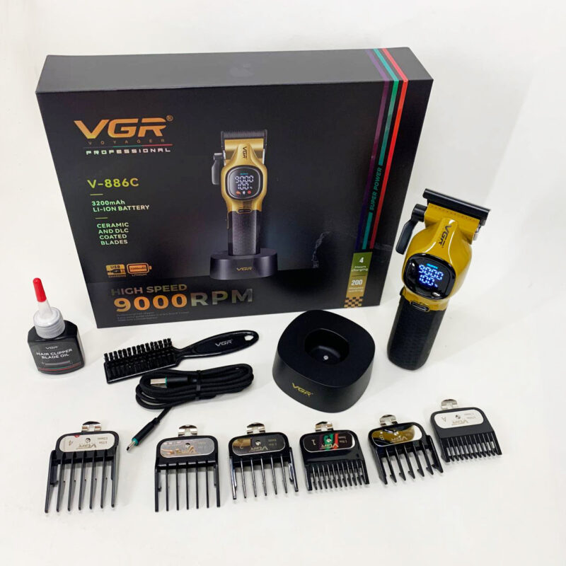 Машинка для стрижки VGR V-886C GOLD — потужний інструмент для професіоналів.