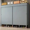 Тканинна шафа SHKF-01 200х45х170 см для зберігання речей з дерев'яним каркасом, сірий, надміцна конструкція