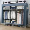 Тканинна шафа SHKF-03 170х45х170 см сірий міцний сталевий каркас для зберігання одягу та взуття