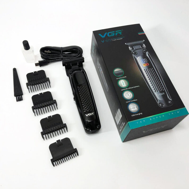 Машинка для стрижки волосся VGR V-972 — акумуляторний триммер з насадками для професіоналів
