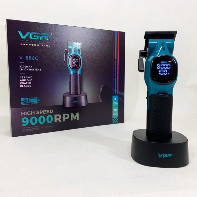 Машинка для стрижки акумуляторна VGR V-886C BLUE — досягайте ідеальних результатів легко.