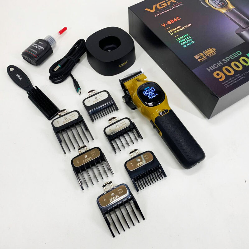 Машинка для стрижки VGR V-886C GOLD — потужний інструмент для професіоналів.