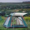 Туристичний намет 210x210 см Намет-автомат зелений для 2-4 осіб з вологостійкої тканини