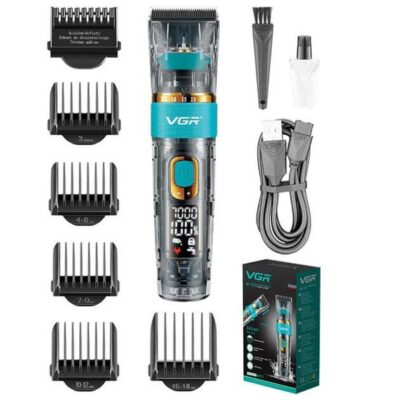 Машинка для стрижки волосся і бороди VGR V-695 з LED дисплеєм і вологозахистом IPX7