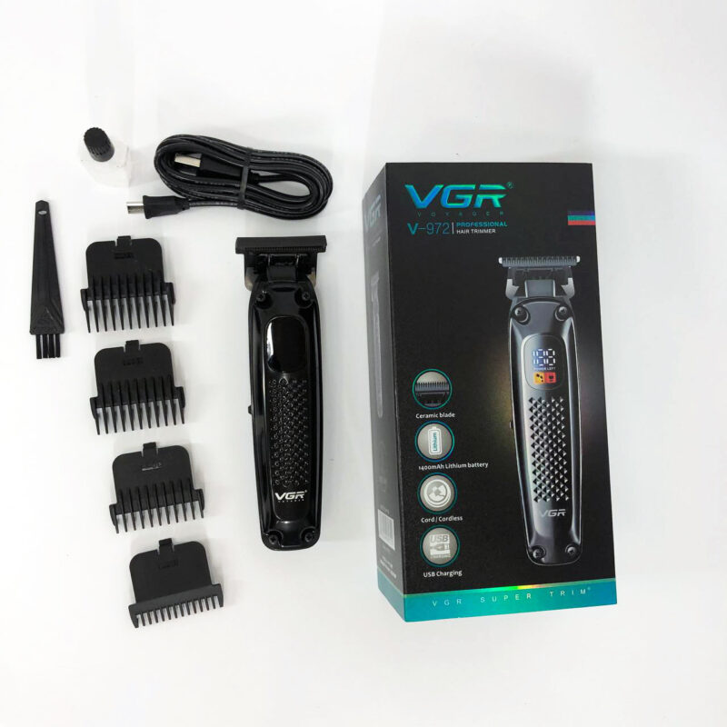 Машинка для стрижки волосся VGR V-972 — акумуляторний триммер з насадками для професіоналів