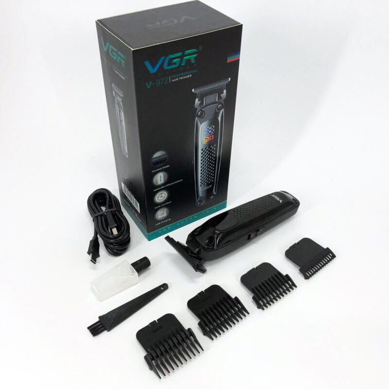 Машинка для стрижки волосся VGR V-972 — акумуляторний триммер з насадками для професіоналів