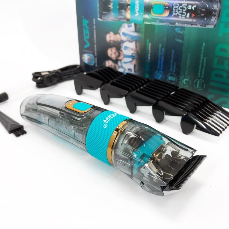 Машинка для стрижки волосся і бороди VGR V-695 з LED дисплеєм і вологозахистом IPX7