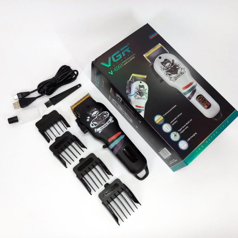 Машинка для стрижки волосся та бороди VGR V-699 з LED дисплеєм для професійного використання