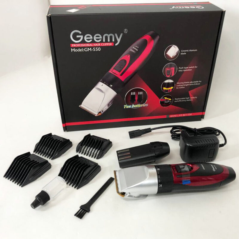 Професійна машинка для стрижки волосся GEMEI GM-550 з двома акумуляторами для ідеальної стрижки