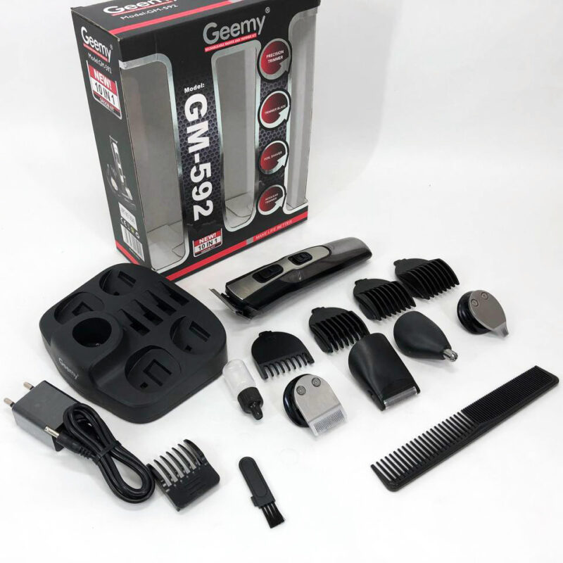 Машинка для стрижки GEMEI GM-592 10в1 — ідеальне рішення для догляду за зовнішністю.