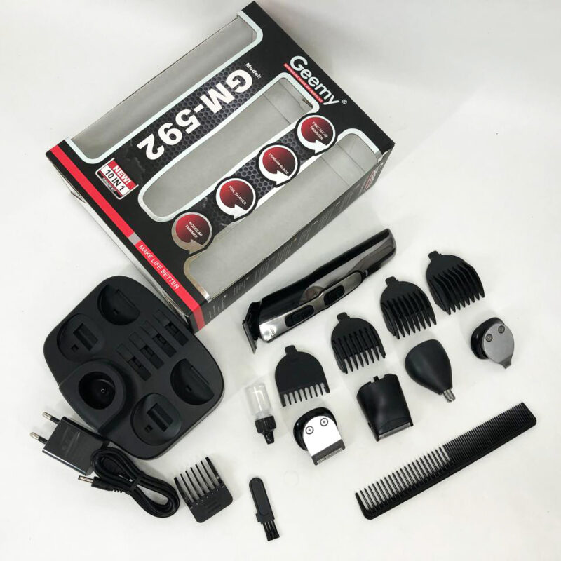 Машинка для стрижки GEMEI GM-592 10в1 — ідеальне рішення для догляду за зовнішністю.