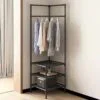Кутова вішалка в передпокій з підставкою для взуття Corner coat rack — оптимізація простору з металу 180х45х45 см
