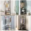 Кутова вішалка в передпокій з підставкою для взуття Corner coat rack — оптимізація простору з металу 180х45х45 см