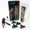 Акумуляторна машинка для стрижки волосся VGR V-962 — тример для бороди та вусів з насадками 1-7 мм для професійного використання.