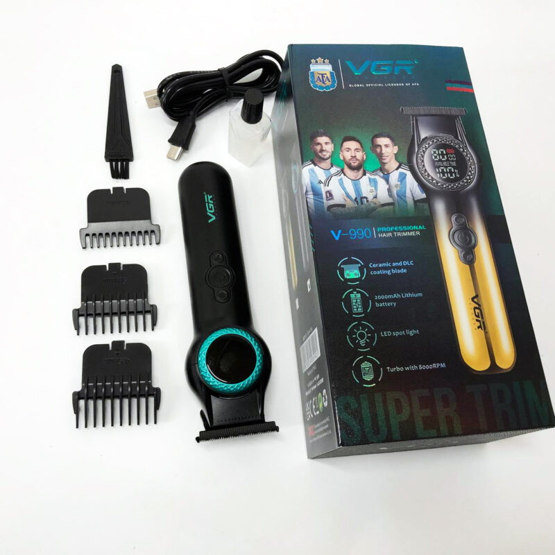 Тример VGR V-990 — багатофункціональна акумуляторна машинка для стрижки з 3 насадками