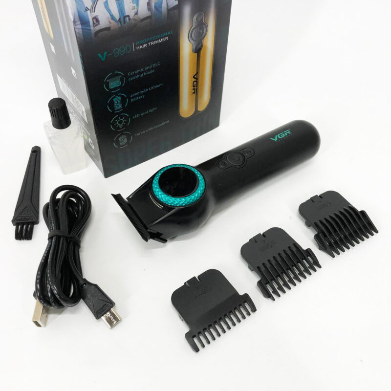 Тример VGR V-990 — багатофункціональна акумуляторна машинка для стрижки з 3 насадками