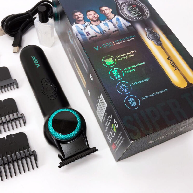 Тример VGR V-990 — багатофункціональна акумуляторна машинка для стрижки з 3 насадками