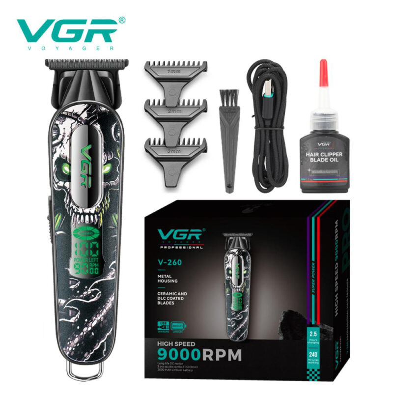 Тример VGR V-260 GREEN — потужний інструмент для догляду за бородою та вусами.