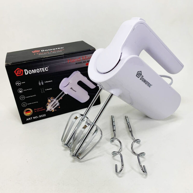 Ручний міксер Domotec R.6653W з насадками 5 швидкостей 800 Вт білий